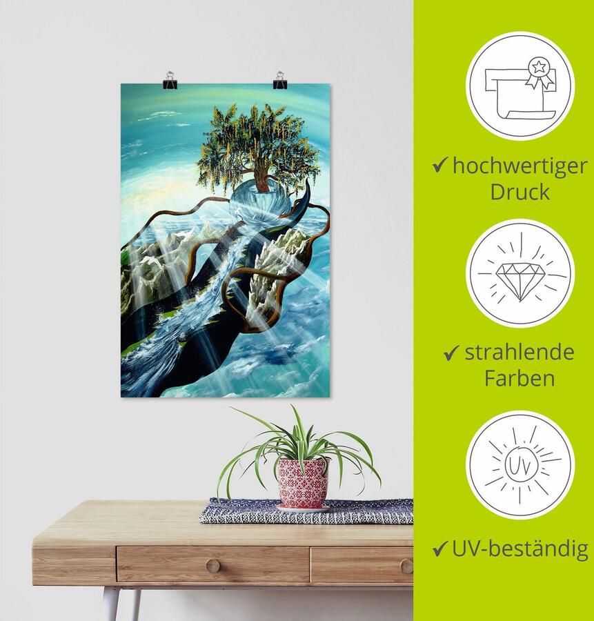 Artland Poster Stroom van het leven als artprint van aluminium artprint op linnen muursticker of poster in verschillende maten - Foto 3