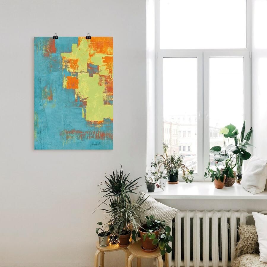 Artland Poster Sun lit Boulevard I _turquoise-groen-oranje als artprint van aluminium artprint op linnen muursticker of poster in verschillende maten - Foto 2
