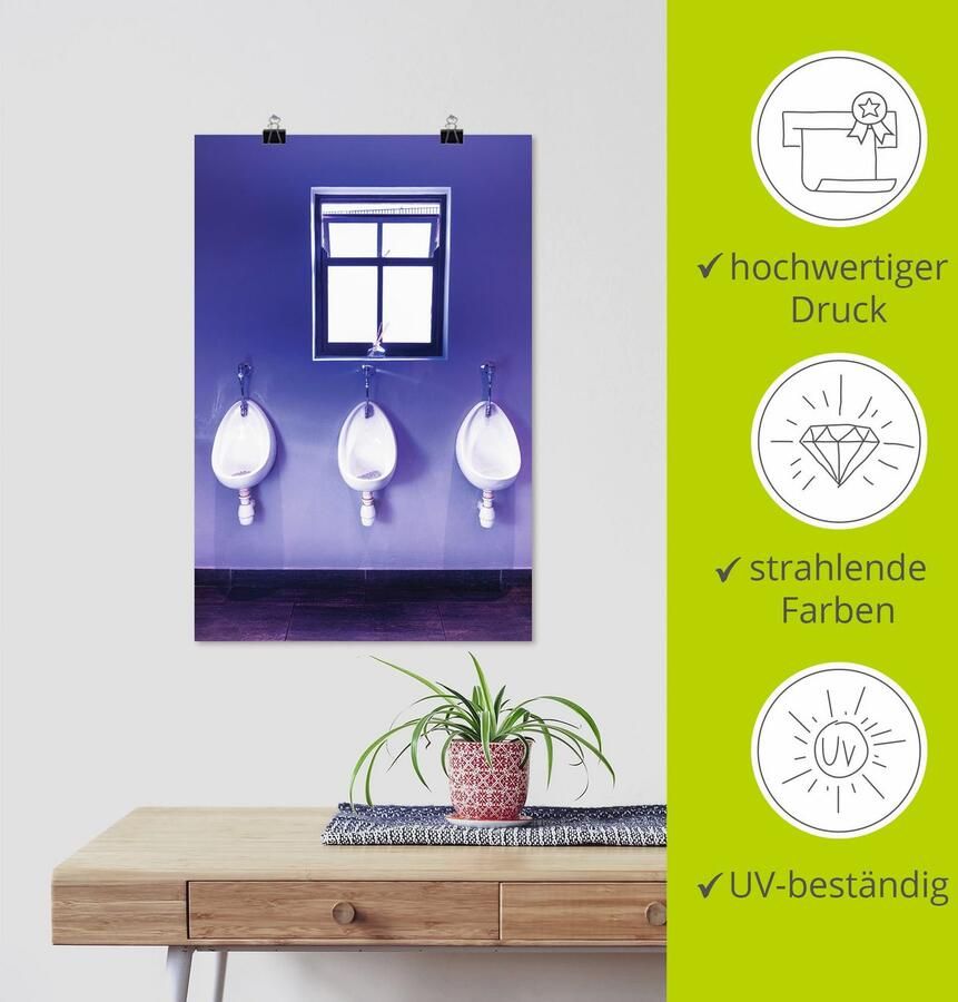 Artland Poster Toilet als artprint van aluminium artprint op linnen muursticker of poster in verschillende maten - Foto 3