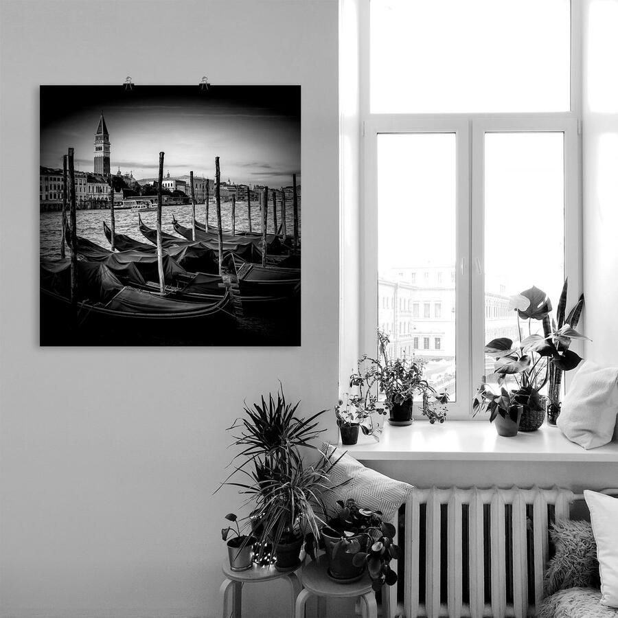 Artland Poster Venetië Canal Grande & Markustoren II als artprint van aluminium artprint op linnen muursticker of poster in verschillende maten