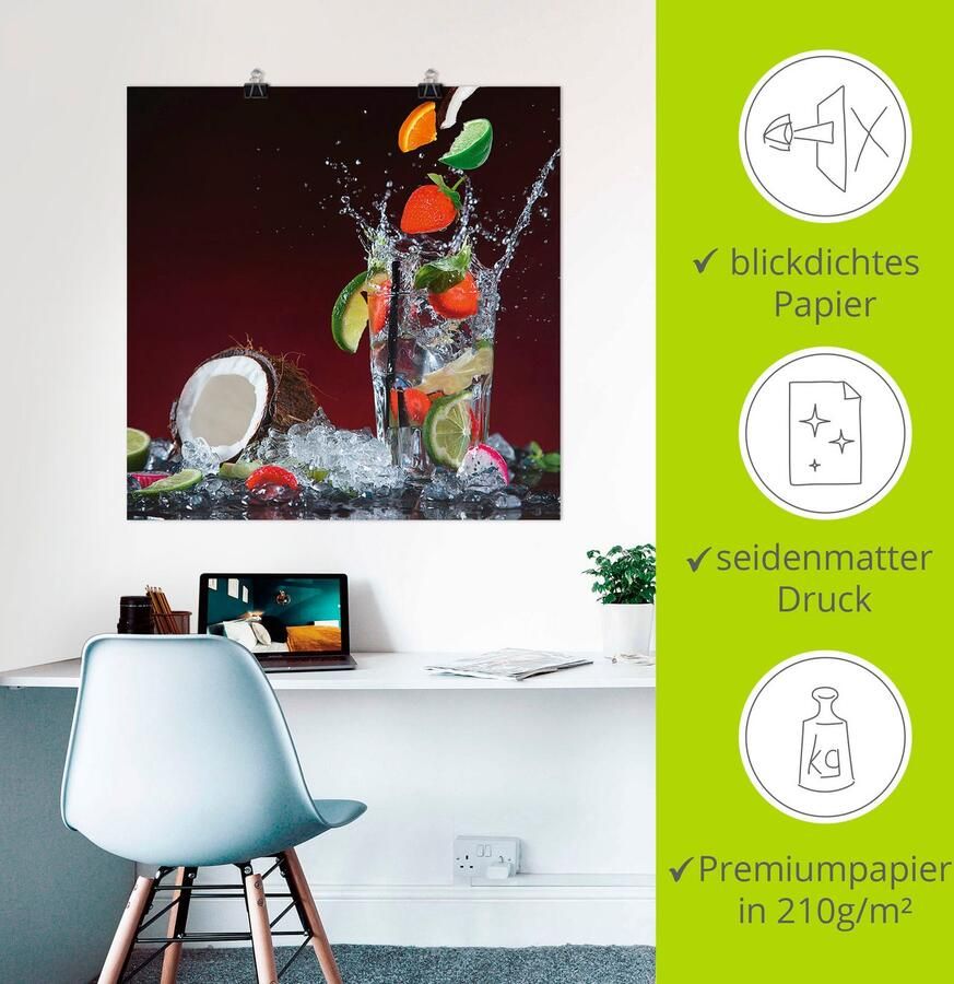 Artland Poster Verse fruitcocktail II als artprint op linnen muursticker of poster in verschillende maten - Foto 3