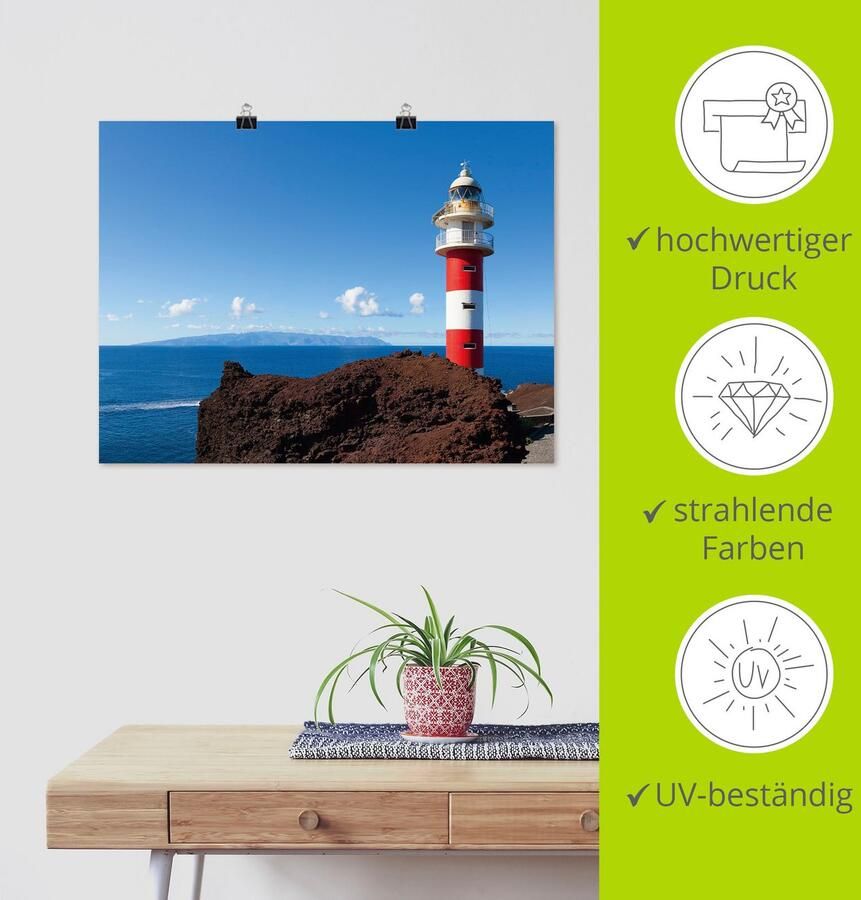 Artland Poster Vuurtoren in Tenerife als artprint van aluminium artprint op linnen muursticker of poster in verschillende maten - Foto 3