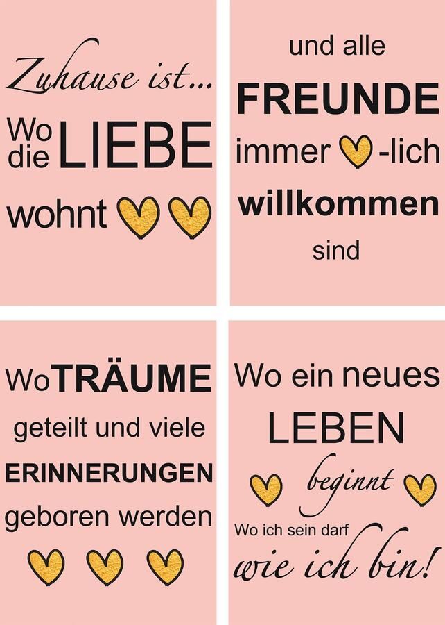 Artland Poster Waar de liefde woont Poster artprint wandposter (4 stuks) - Foto 2