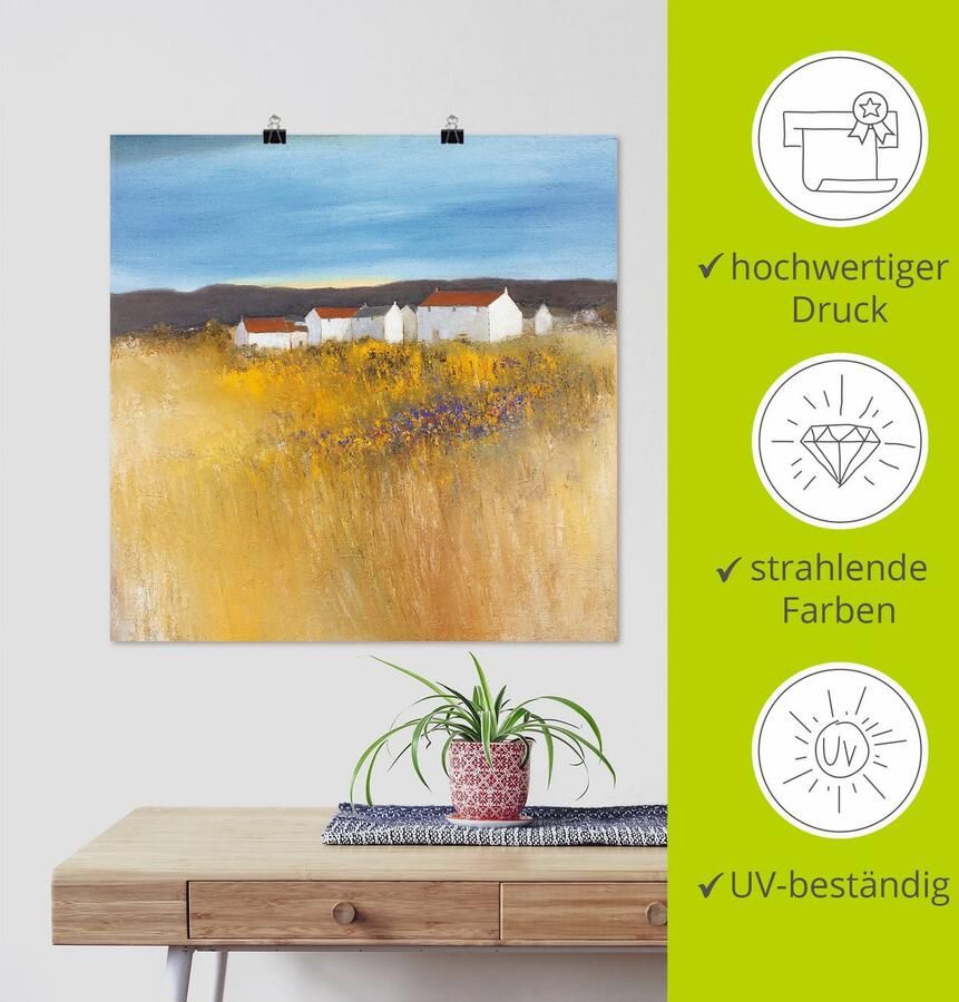 Artland Poster Zomers veld als artprint op linnen muursticker of poster in verschillende maten - Foto 3