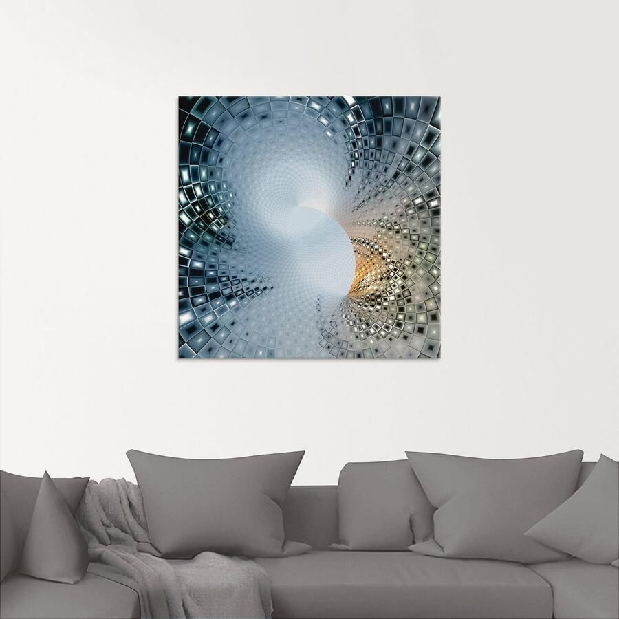 Artland Print op glas Abstract in blauw & goudkleur - Foto 2