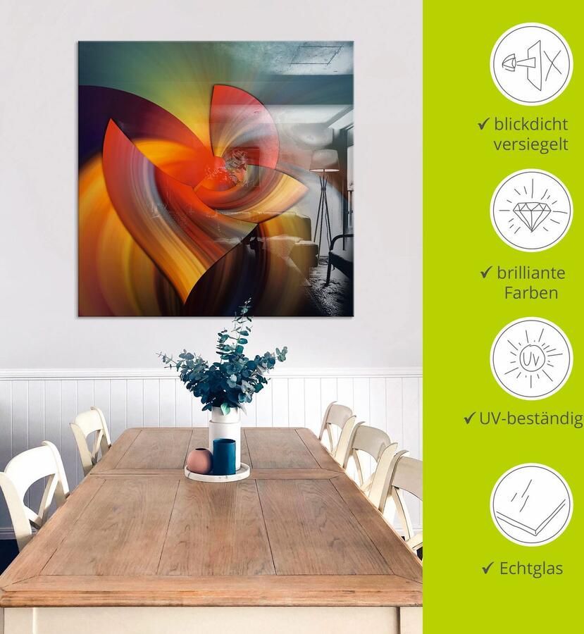 Artland Print op glas Abstract in multicolour - Foto 4