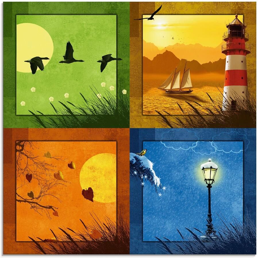 Artland Print op glas Alle 4 seizoenen in verschillende maten - Foto 6