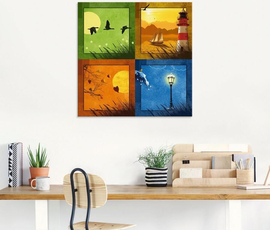 Artland Print op glas Alle 4 seizoenen in verschillende maten - Foto 5