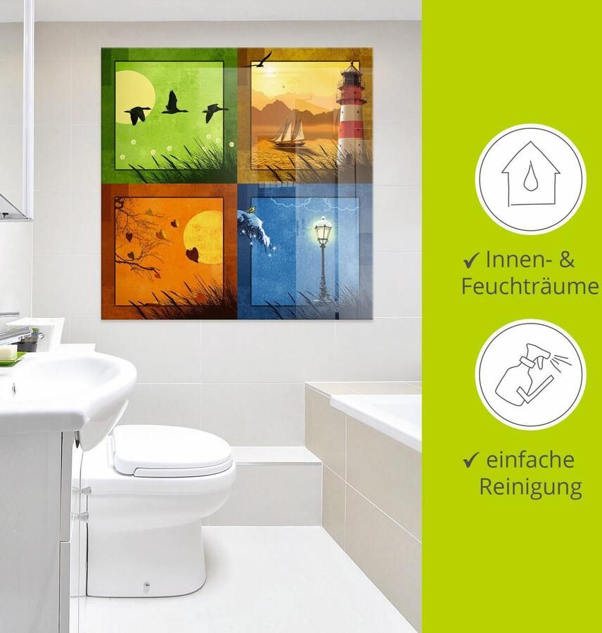 Artland Print op glas Alle 4 seizoenen in verschillende maten - Foto 3