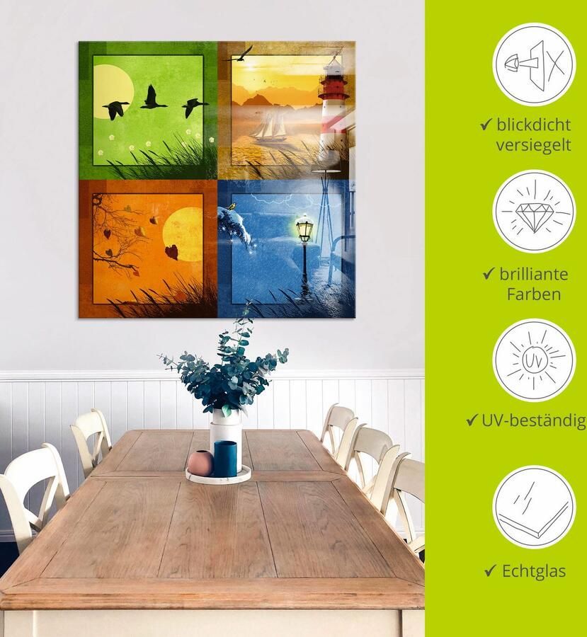 Artland Print op glas Alle 4 seizoenen in verschillende maten - Foto 4