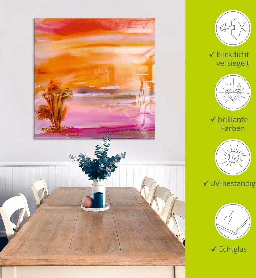 Artland Print op glas Avondzon in verschillende maten - Foto 4