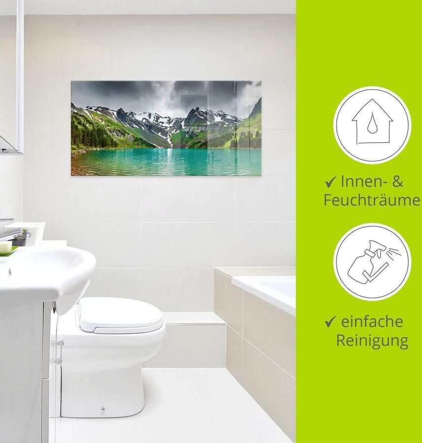 Artland Print op glas Bergmeer in verschillende maten - Foto 2