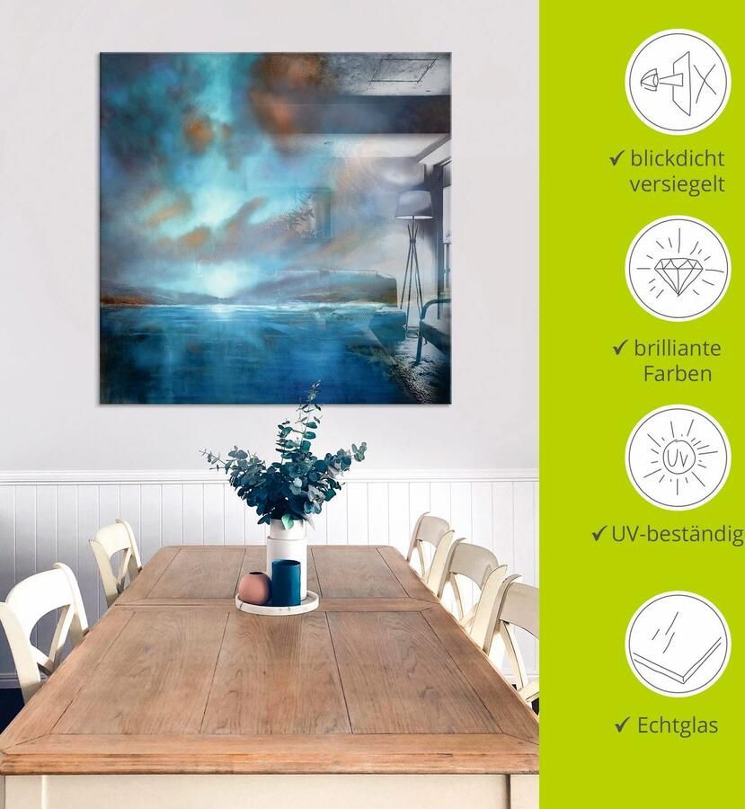 Artland Print op glas Blauwe wijdte in verschillende maten - Foto 5