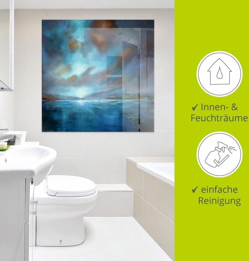 Artland Print op glas Blauwe wijdte in verschillende maten - Foto 4