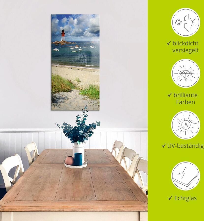 Artland Print op glas Blik door de duinen in verschillende maten - Foto 4