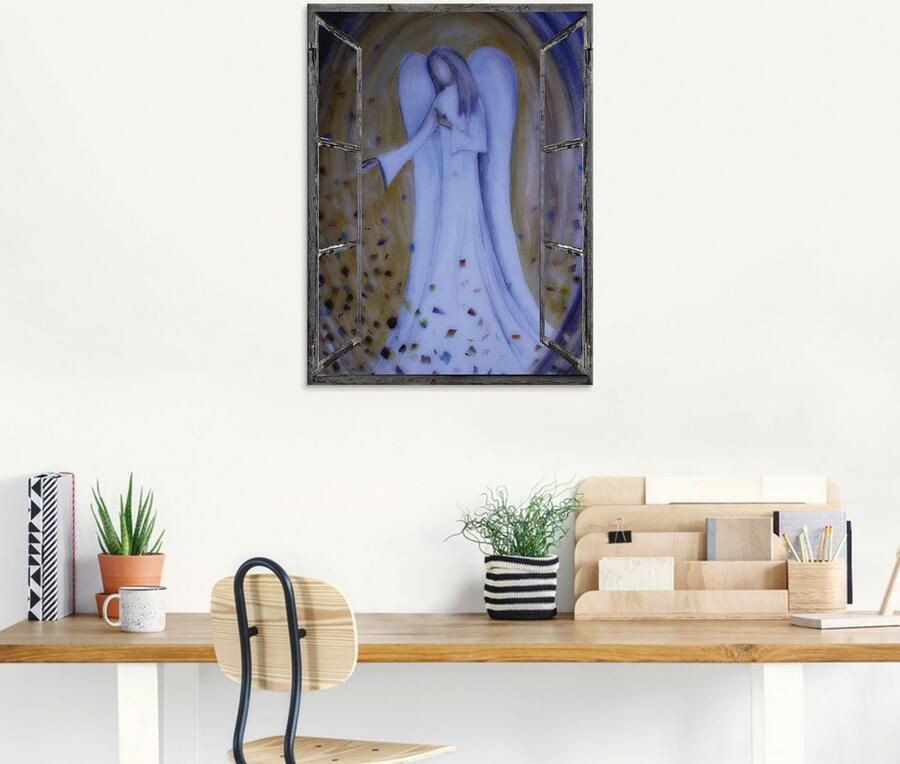 Artland Print op glas Blik uit het venster engel - Foto 5
