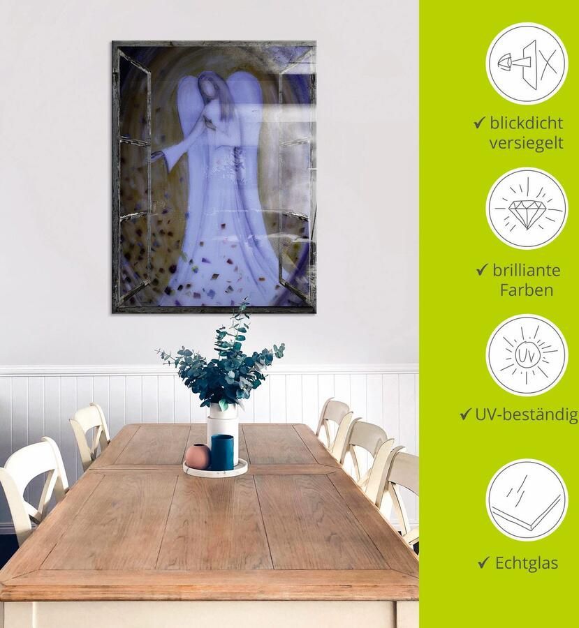 Artland Print op glas Blik uit het venster engel - Foto 4
