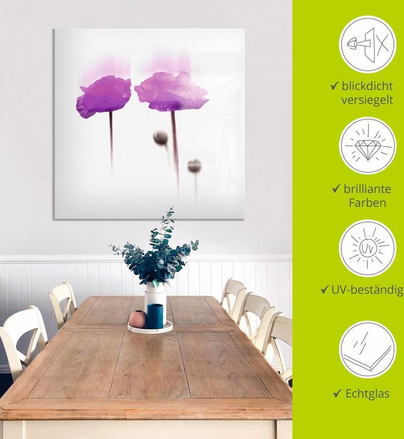 Artland Print op glas Bloem abstract I in verschillende maten - Foto 5