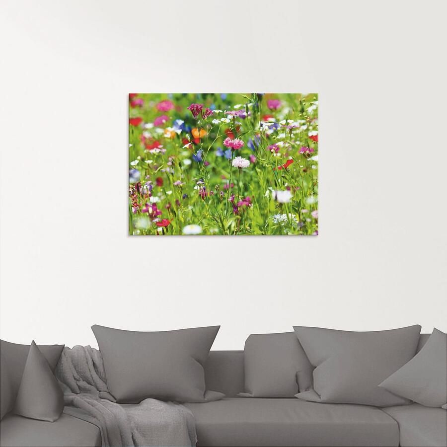 Artland Print op glas Bloemenweide I in verschillende maten - Foto 2