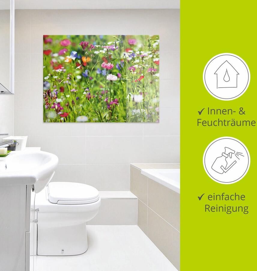 Artland Print op glas Bloemenweide I in verschillende maten - Foto 4