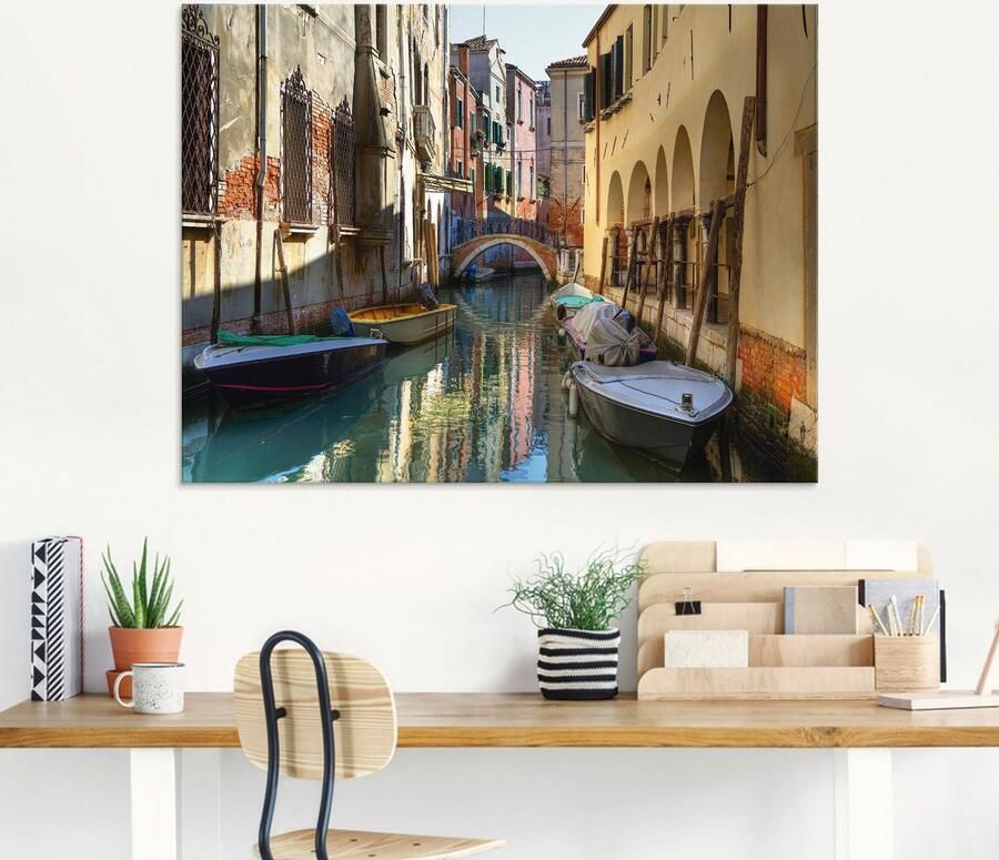 Artland Print op glas Boten op kanaal in Venetië - Foto 5