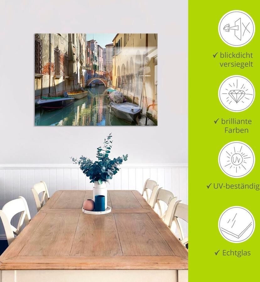 Artland Print op glas Boten op kanaal in Venetië - Foto 3
