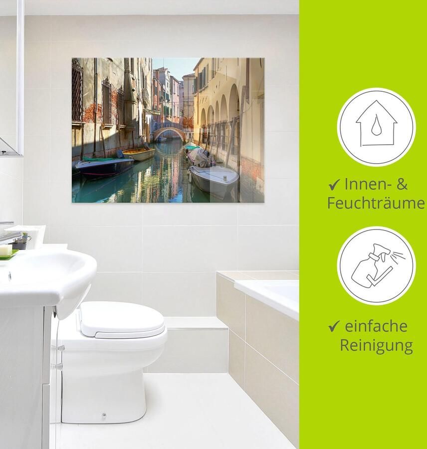 Artland Print op glas Boten op kanaal in Venetië - Foto 2