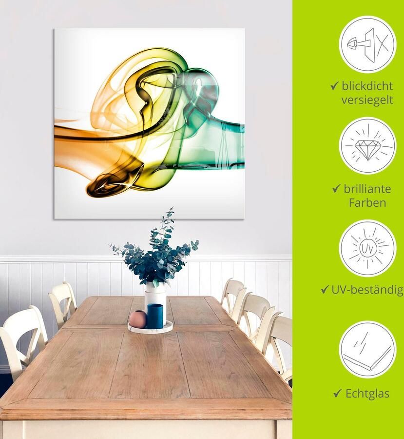 Artland Print op glas Botsing van blauw en groen - Foto 3
