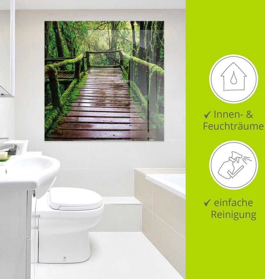 Artland Print op glas Brugpad in het bos in verschillende maten - Foto 2