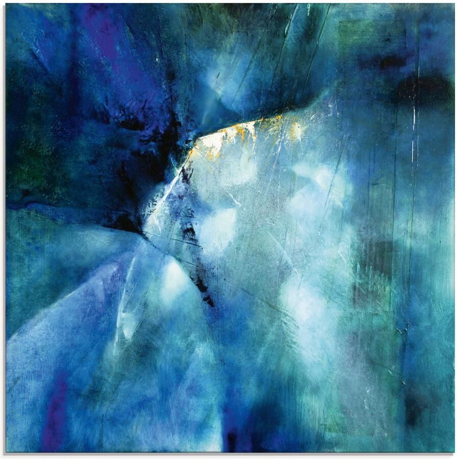 Artland Print op glas Compositie in blauw in verschillende maten