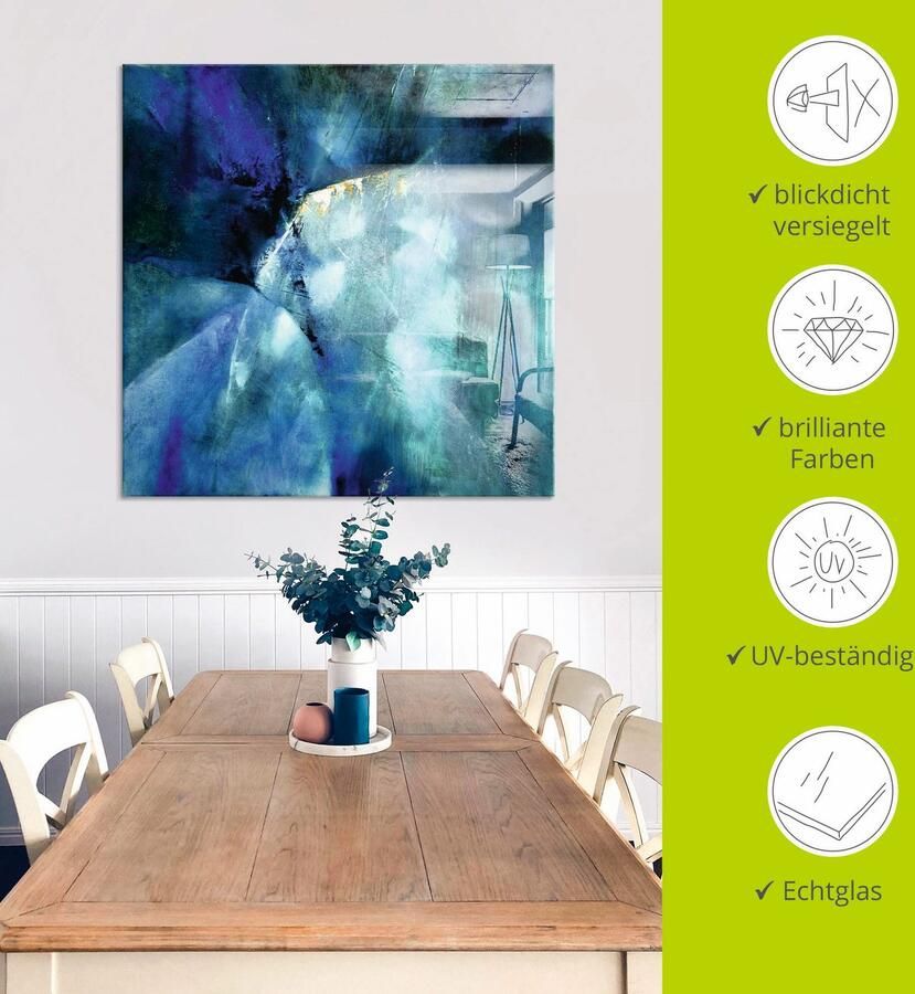 Artland Print op glas Compositie in blauw in verschillende maten - Foto 5