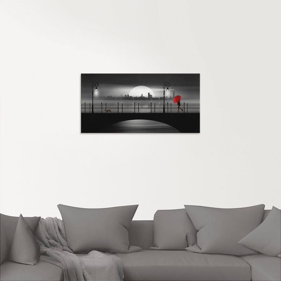 Artland Print op glas De brug in de regen in verschillende maten - Foto 2