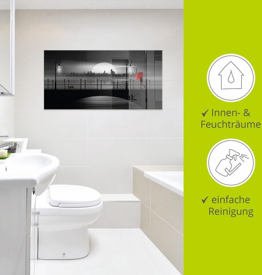 Artland Print op glas De brug in de regen in verschillende maten - Foto 3