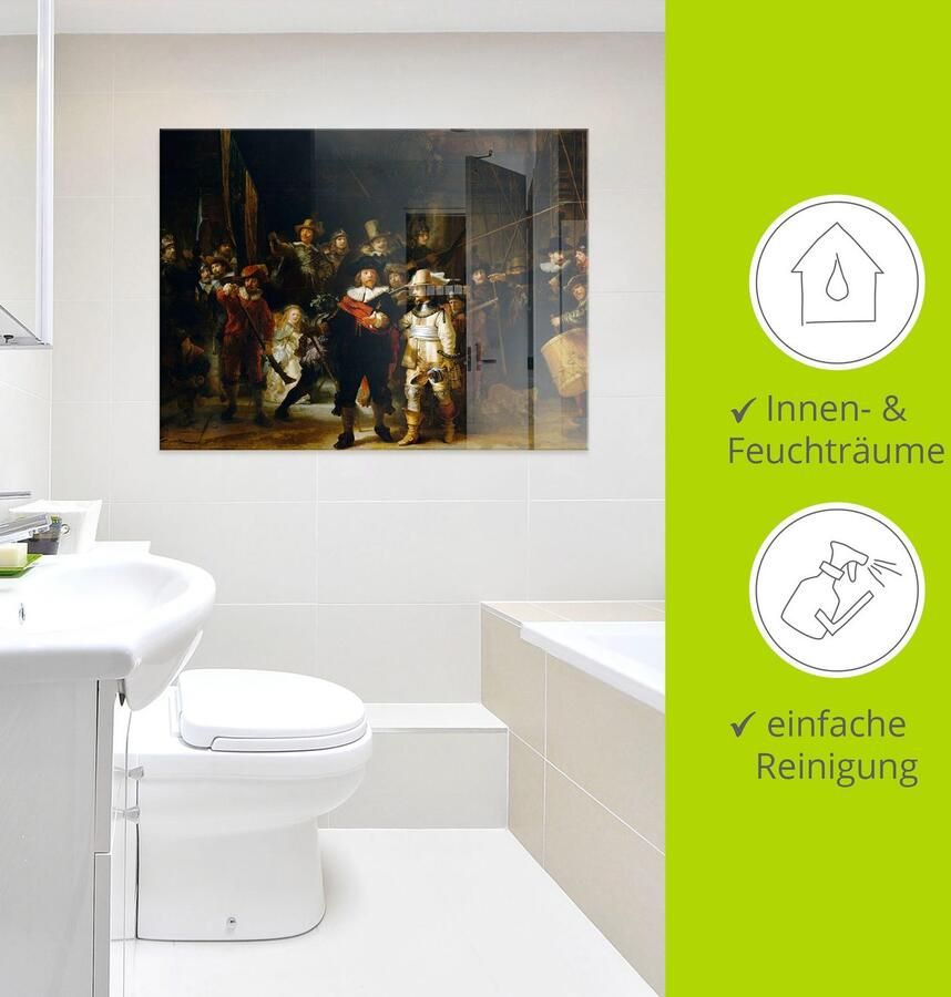Artland Print op glas De nachtwacht. 1642 in verschillende maten - Foto 3