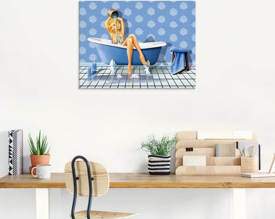 Artland Print op glas De sexy blauwe badkamer - Foto 6