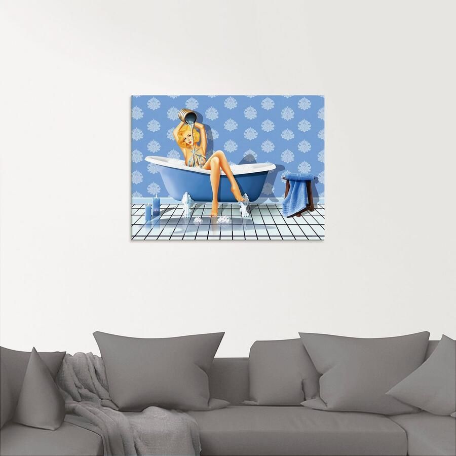 Artland Print op glas De sexy blauwe badkamer - Foto 2