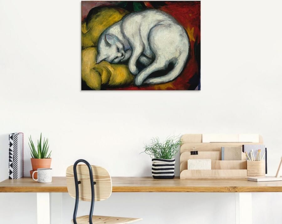 Artland Print op glas De witte kat. 1912 in verschillende maten - Foto 6