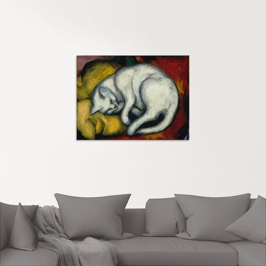 Artland Print op glas De witte kat. 1912 in verschillende maten - Foto 2