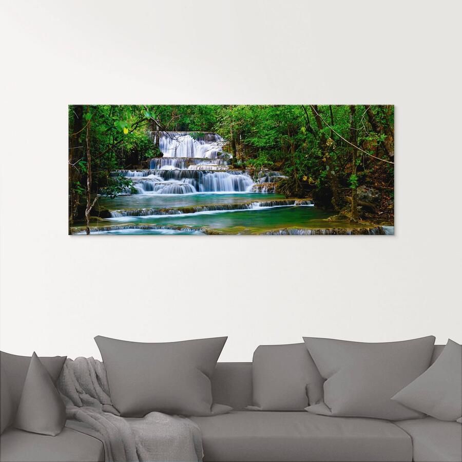 Artland Print op glas Diep bos waterval in verschillende maten - Foto 2