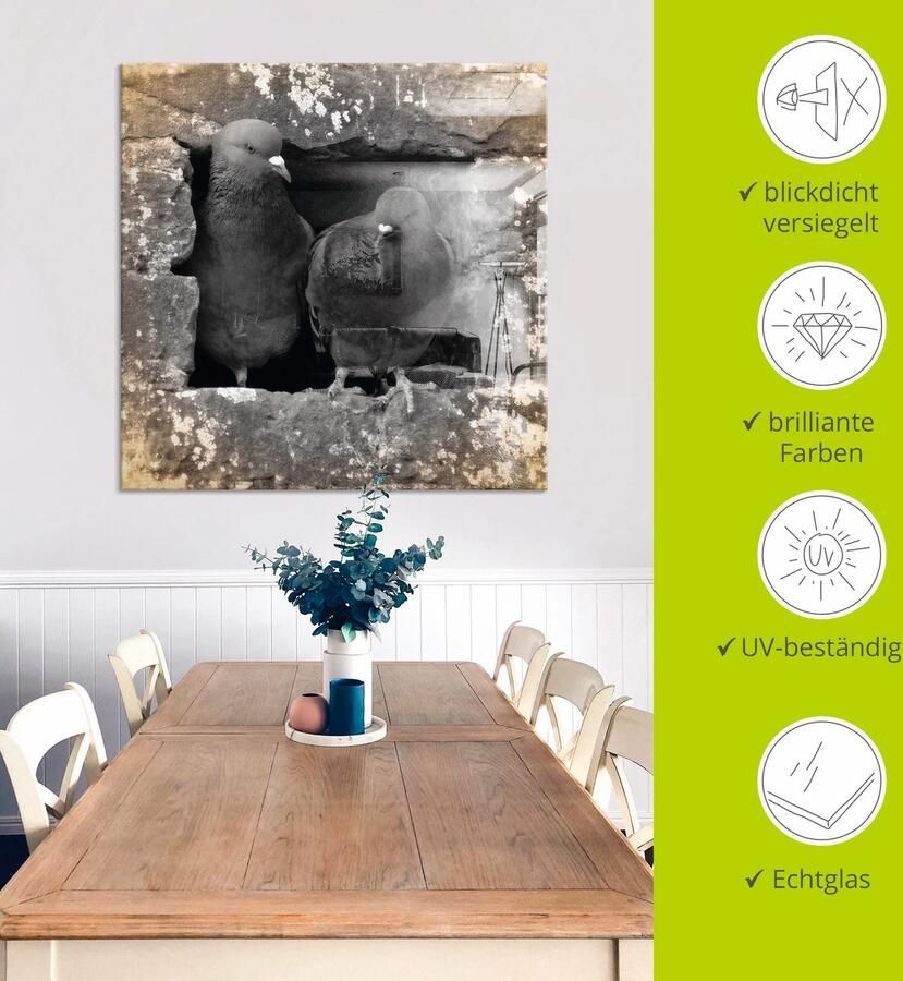 Artland Print op glas Duiven liefde in verschillende maten - Foto 5
