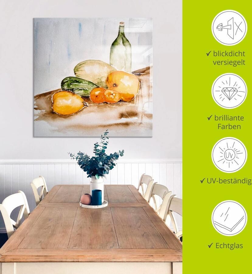 Artland Print op glas Fruit en groente aquarel - Foto 5