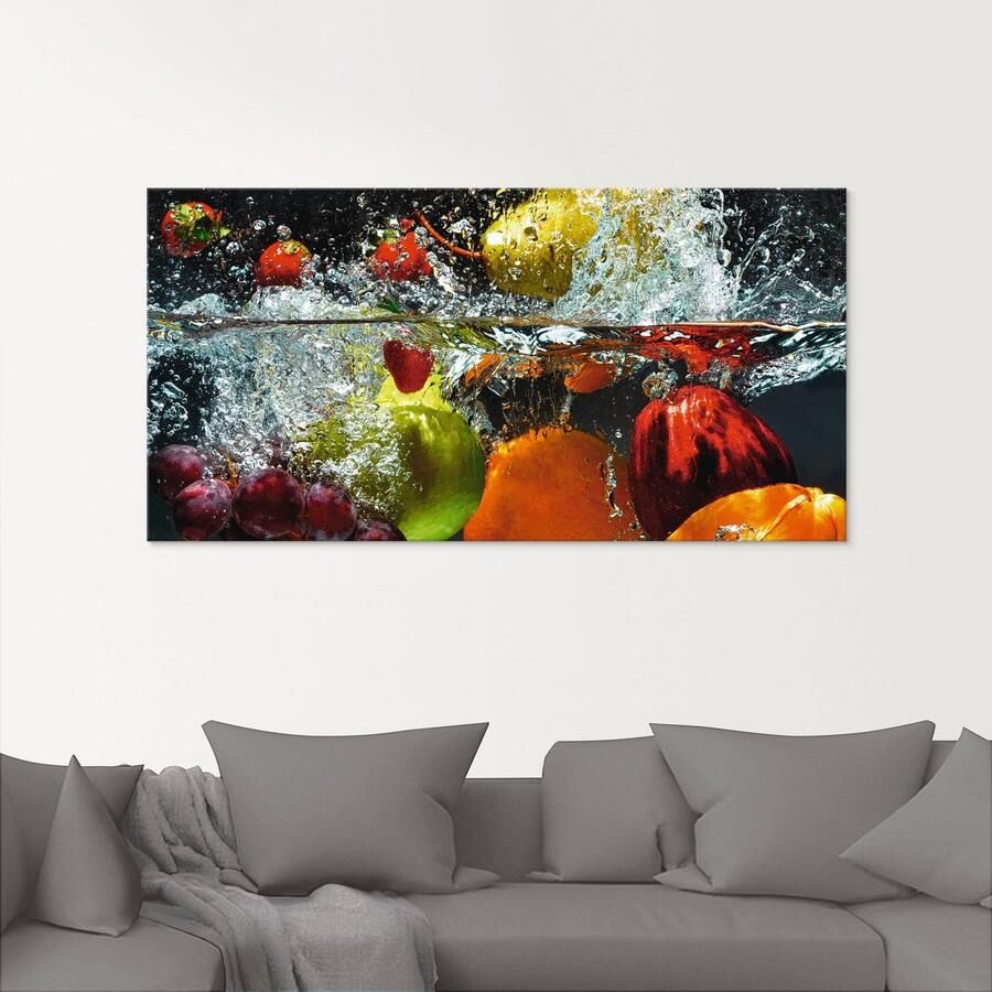 Artland Print op glas Fruit in opspattend water - Foto 2