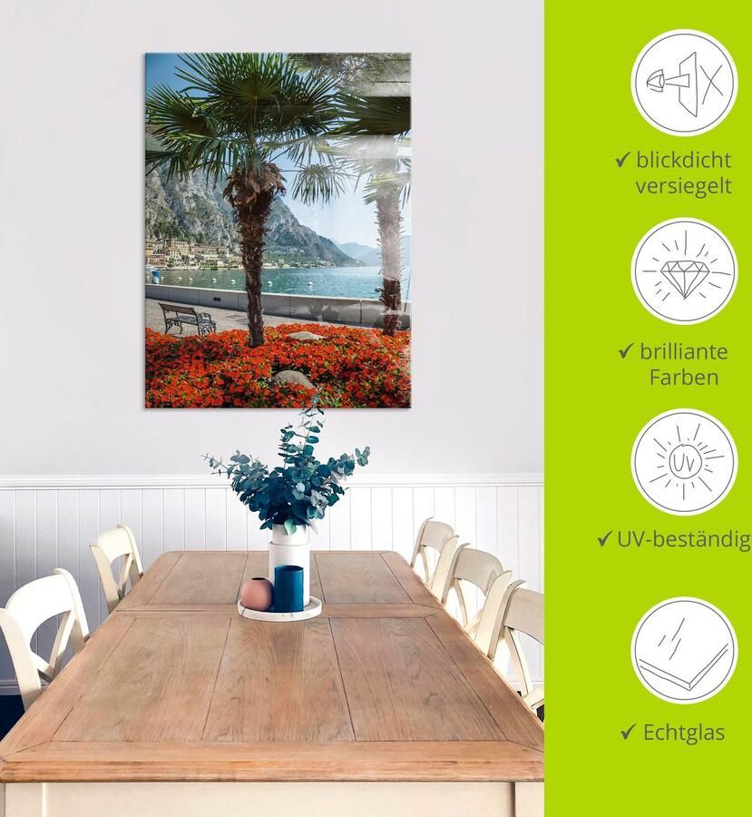 Artland Print op glas Gardameer Limone sul in verschillende maten - Foto 4