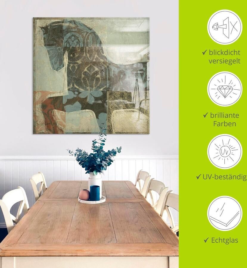 Artland Print op glas Gedessineerd paard I in verschillende maten - Foto 4