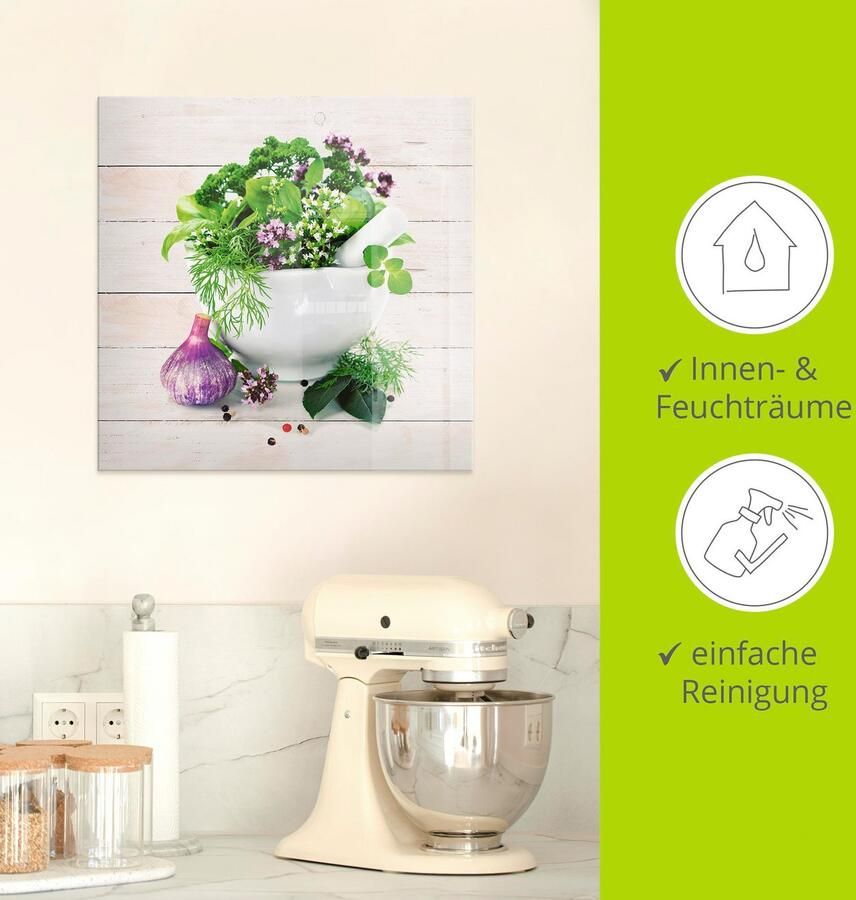 Artland Print op glas Geneeskrachtige kruiden op witte achtergrond keuken - Foto 2