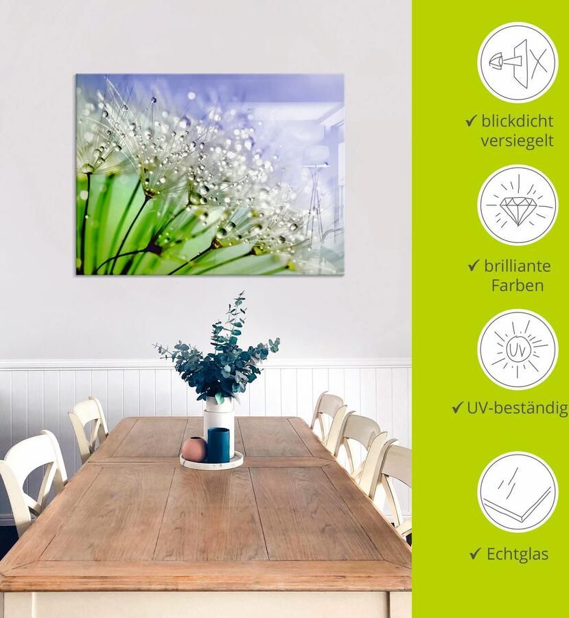 Artland Print op glas Glinsterende pluizenbol - Foto 4