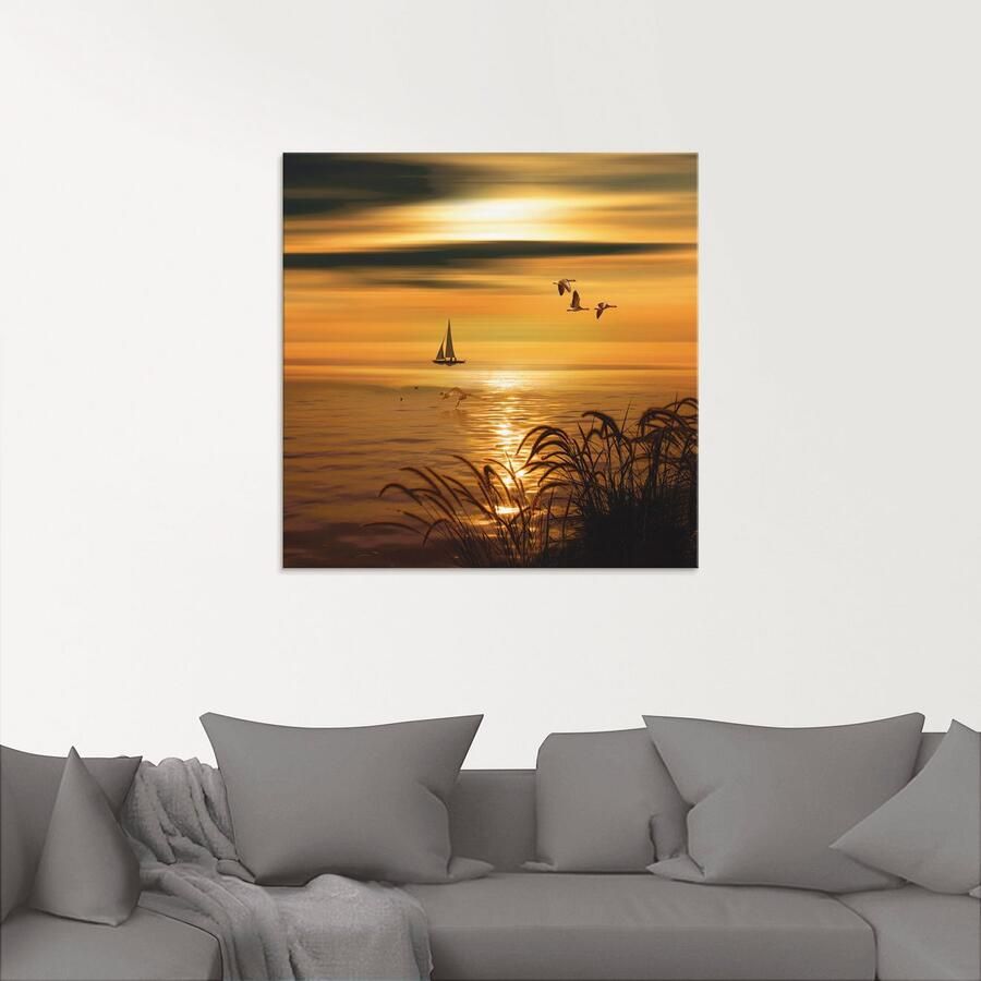 Artland Print op glas Goudkleurige zee-impressies - Foto 2