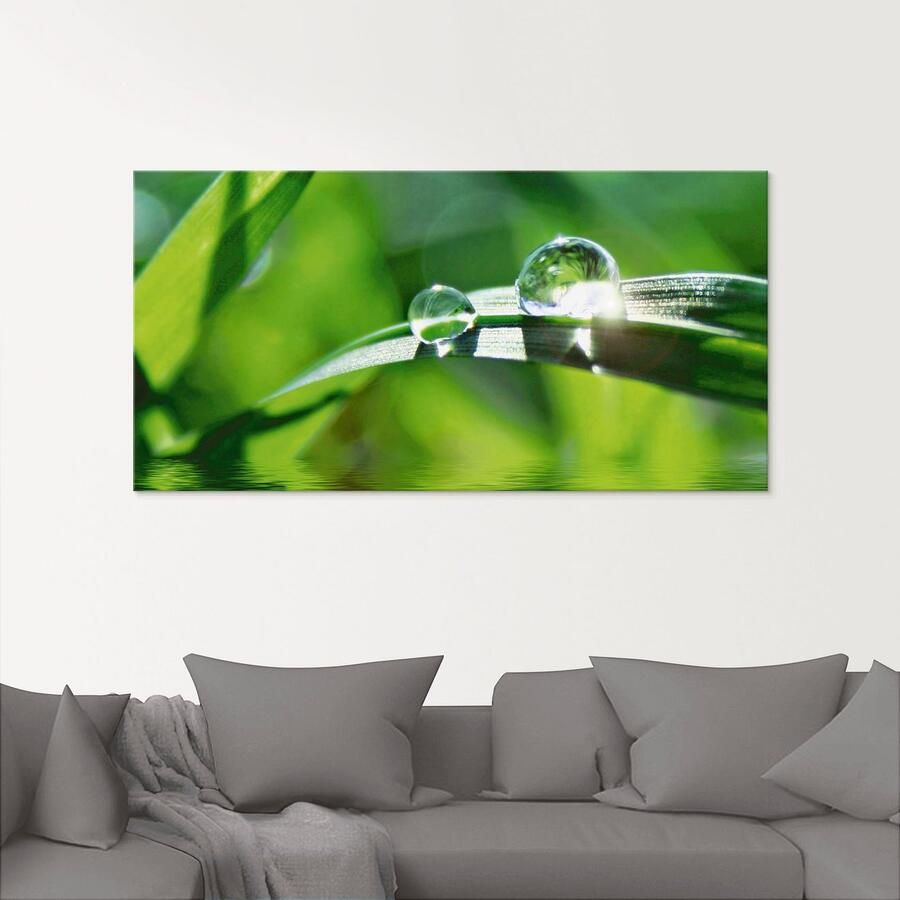 Artland Print op glas Groene achtergrond met gras - Foto 2