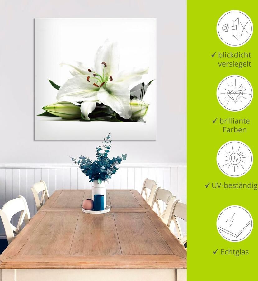 Artland Print op glas Grote lelie in verschillende maten - Foto 3