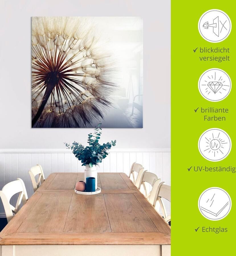 Artland Print op glas Grote pluizenbol in verschillende maten - Foto 3